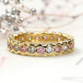 Alternating Round Stone Full-Eternity Band In Two Color Options view 1