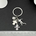 Silver Tone Soccer and Football Theme Keychains with Metal Hardware view 4