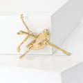 Rhinestone Ballerina Dancer Brooch Gold Silver Metal Pin view 3