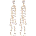 Crystal Tassel Earrings in Gold Tone with Two Drop Designs view 5