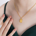 Starburst Zircon Pendant Necklaces Teardrop Rectangle Tags view 3