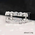 Silver Dual Wavy Clear CZ Open Finger Ring Sizes 6-10 view 4