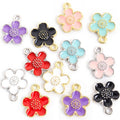 Enamel-Look Gold Silver Flower Alloy Charms in 12 Styles view 5