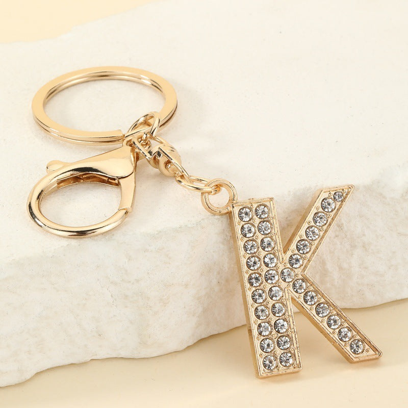 Fashion 26 Letter Metal Keychain Initial Bag Charm Personalized Accessory