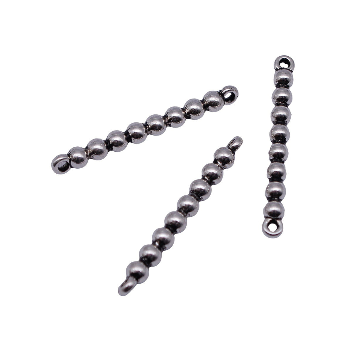 35x3.8x3.8mm 1.6g Antique Silver Zinc Alloy Round Bead Bar Connector Bead for DIY Bracelet Jewelry Making