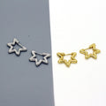 Hollow Star Hoop Earrings in Gold and Silver Tone Finishes view 1