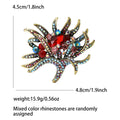 Spiky Crystal Flower Brooch in Red Multicolor or Navy Blue view 6