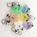 Translucent Glow Panda Resin Clip Keychains in Six Colors view 2