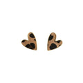 Two Leopard Print Heart Oversized Statement Stud Earrings view 5
