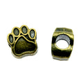 Paw Print Square Large-Hole Metal Bead in Two Antique Finishes view 5