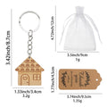 Wooden House Home Engraved Bamboo Keychain Four Designs view 2