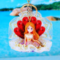 Glitter Shell Mermaid Doll Keychains in Eleven Color Options view 3
