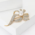 Crystal Loop Pearl Floral Brooch for Jackets Scarves and Coats view 3