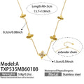 Gold Stainless Clover Flower Zircon Jewelry Set Pieces view 9