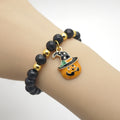Black Bead Gold Spacer Pumpkin Wizard Stretch Bracelet view 4