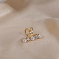 Silver Tone Leaf Branch Ear Cuff With White Pearls view 4