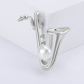 Pearl Saxophone Brooch With Faceted Crystals And Polished Metal Details view 6