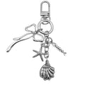 Three Silver Tone Bow Shell and Starfish Clasp Keychains view 5