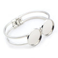 Hinged Double Round Bezel Bracelet Blanks in Six Finishes view 6