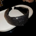 Wide Full Crystal Headband In Silver Gray Black Or Bright Silver view 7