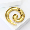 Open Spiral Brooch In Smooth Silver And Gold Tone Finishes view 4