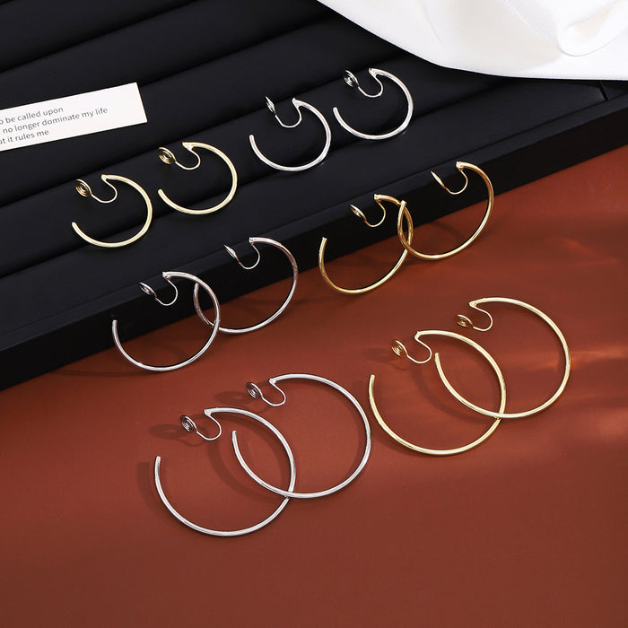 Gold and Silver Three Four and Five Centimeter Ear Clips