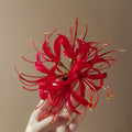 Red Or Pale Pink Artificial Spider Lily Duckbill Hair Clip view 6