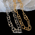 Chunky Oval Link Chain Necklaces in Gold and Silver view 2
