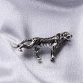 Striped Enamel Tiger Brooch A Long Striped Walking Tiger In Glossy Enamel view 4