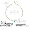 Pearl Bead Teardrop Stone Pendant Necklaces Five Color Styles view 9