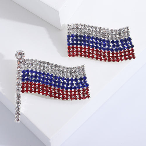 Tricolor Crystal Flag brooch shown from the front