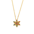 Gold Snowflake Zircon Pendant Necklace Clear Or Multicolor view 5