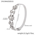 Clover Heart Zircon Hinged Bangle In Stainless Steel view 6