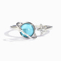 Silver Tone Blue Planet and Star Open Adjustable Ring view 5