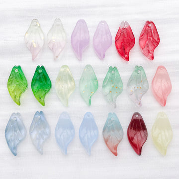Colorful Leaf and Bead Glossy Beads with 14 Listed Options