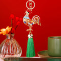 Jeweled Rooster Keychains with Six Color Tassel Options view 8