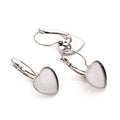 Heart Cabochon Tray Leverback Earring Settings in Silver Tone view 2