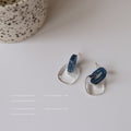 Blue Clear Interlocking Acrylic Geometric Stud Earrings view 3