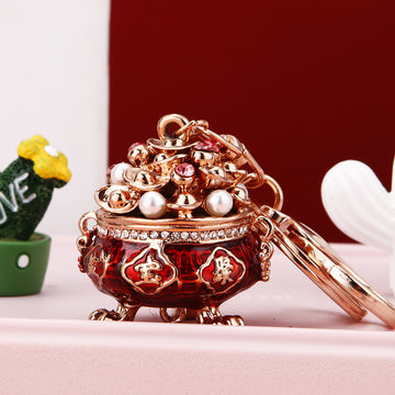 Treasure Bowl, Fortune Pouch and Mixed Auspicious Charm Keychains