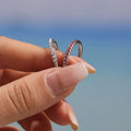 Open Side Pavé Zircon Band Rings Gold Steel Pink Clear view 4