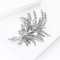 Beaded Spray Bouquet Brooch with Polished Metal and Decorative Accents view 4