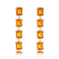 Red Gold Tone Square Crystal Five Designs Metal Necklace view 9