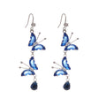Pink Crystal Butterfly Cascade Hook Earrings Fashion Jewelry for Women view 5
