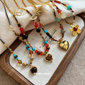 Beaded Gold Tone Charm Necklaces In Five Designs Pendant Jewelry view 2