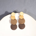 Four Color Gradient Stacked Disc Long Dangle Earrings view 6