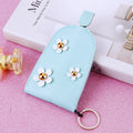 Three Daisy Leather Key Pouches in Five Colors plus Assorted Option view 9