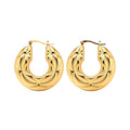 Sculpted Open Hoop Earrings In Gold And Silver Tones view 5