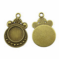 Ornate Round Cabochon Pendant Settings in Two Finishes view 4