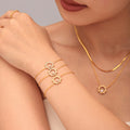 Sunburst Zircon Pendant Necklace Bracelet With Flat Side Chain view 2