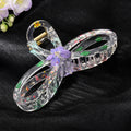 Transparent Resin Pressed Flower Bow Hair Claw Clips in Five Designs view 3